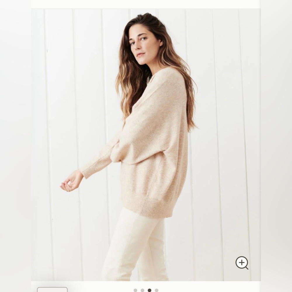 Jenni Kayne oatmeal heather wool blend Marina slouchy crewneck sweater size XL